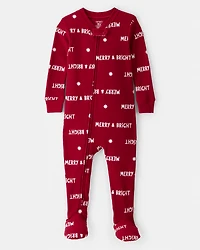 Toddler Cotton Long-Sleeve 2-Way Zip 1-Piece Pyjamas