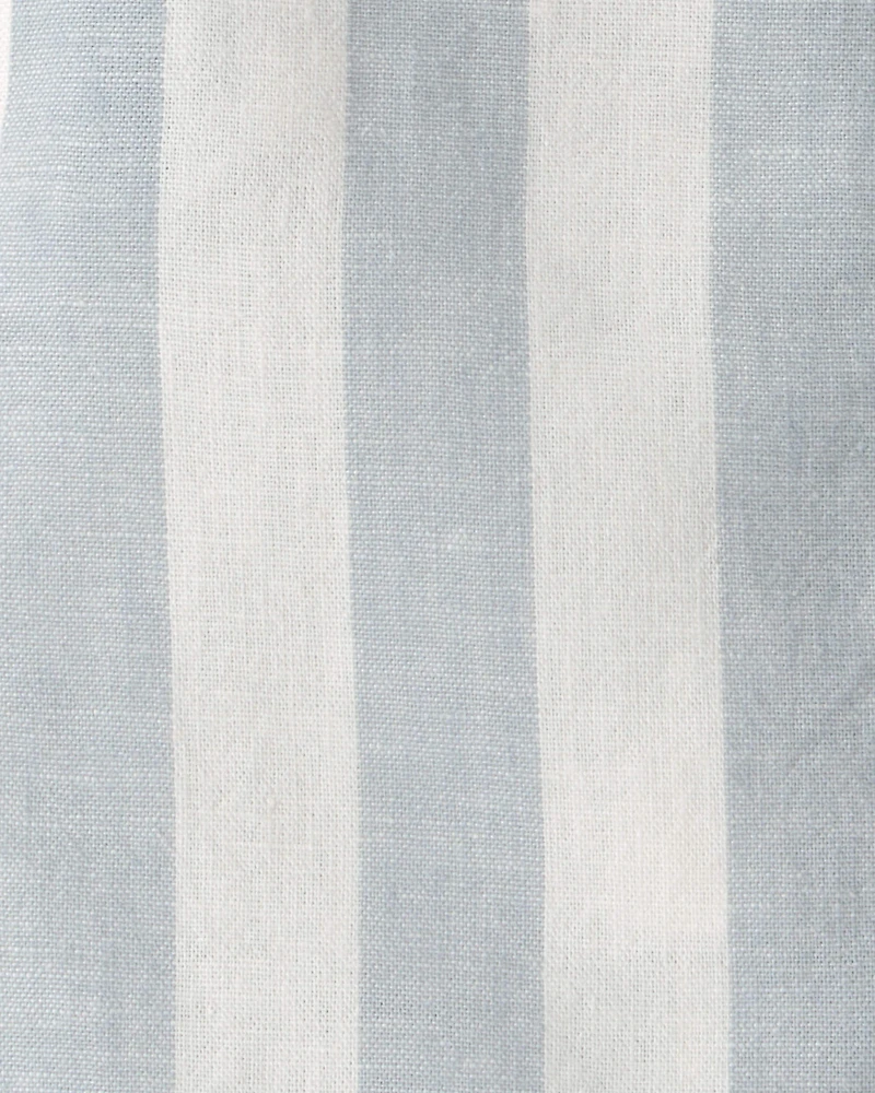 Baby Boy 2-Piece Stripe Romper Set - Blue/Ivory