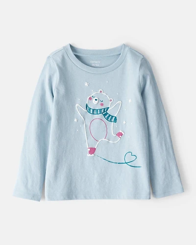 Toddler Girl Polar Bear Long-Sleeve Graphic Tee - Blue