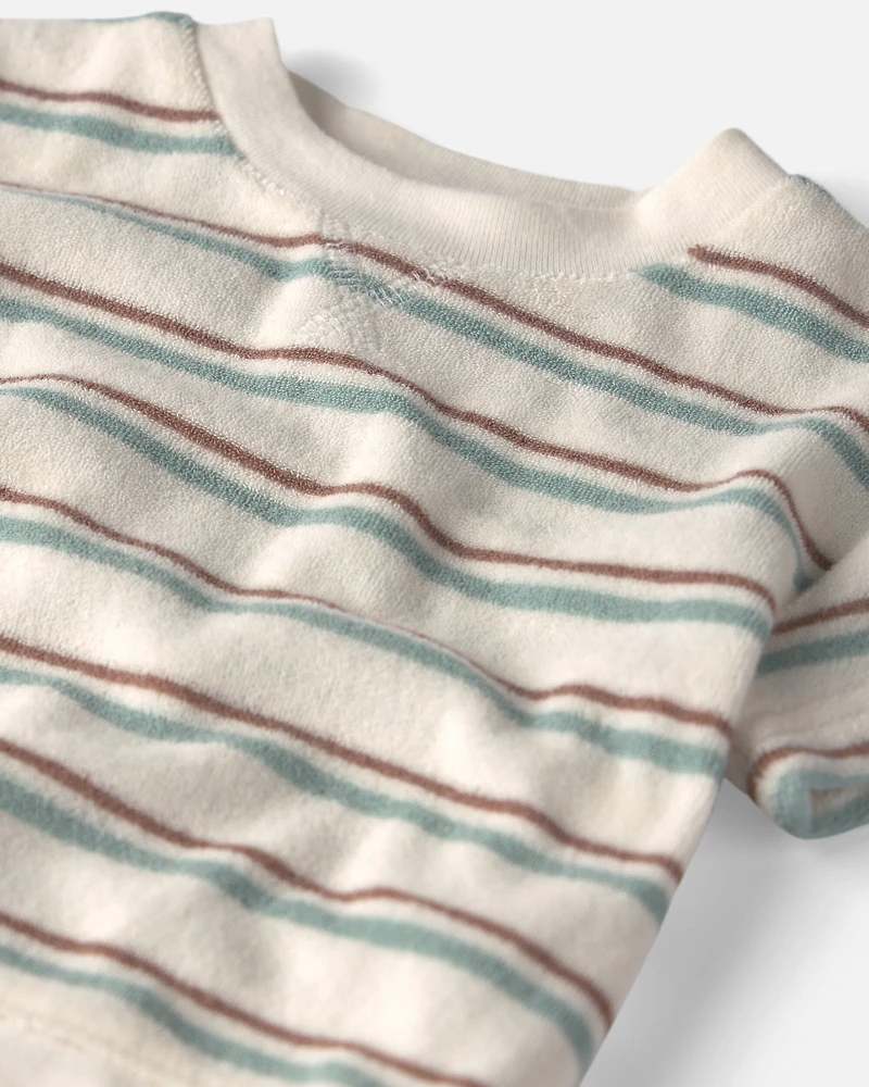 Baby 2-Piece Terry  Top & Short Set Made with Organic Cotton Stripes