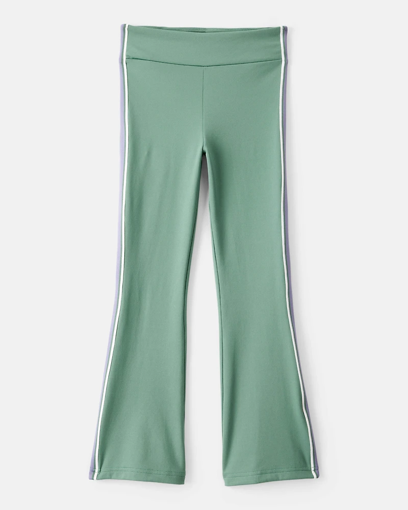 Girls Knit Flare Active Pants - Green