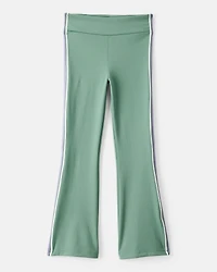 Girls Knit Flare Active Pants - Green
