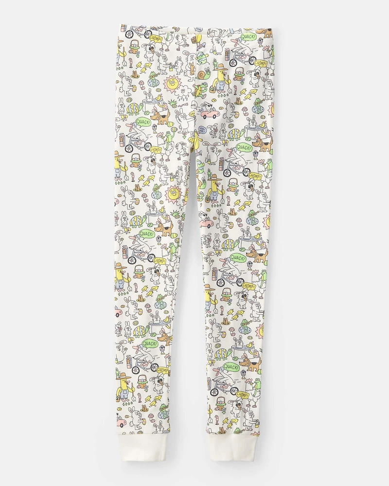 Kid Easter Scavenger Hunt 100% Cotton Snug Fit 2-Piece Pyjama Set - Ivory