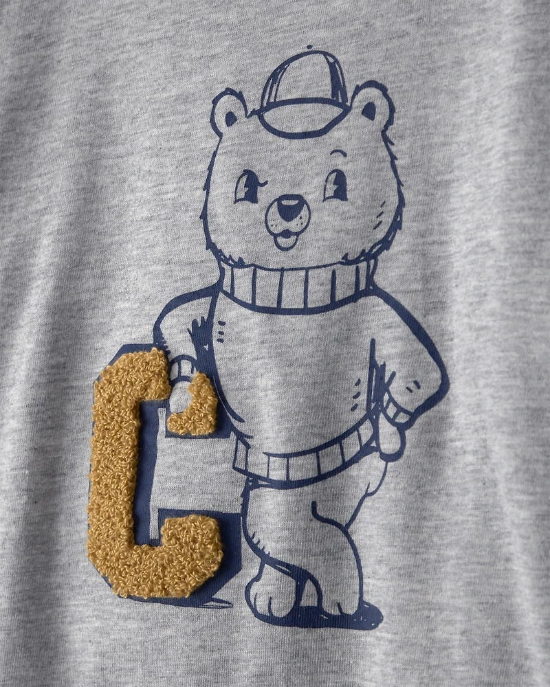 Baby Boy Varsity Bear Long-Sleeve Graphic Tee - Grey
