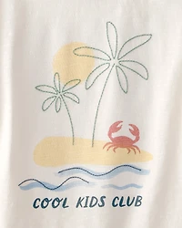 Kid Organic Cotton Tee Beach Print