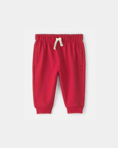 Baby Boy French Terry Pants - Red
