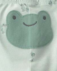 Baby 3-Piece Frog Bodysuit & Pant Set - Green/Grey