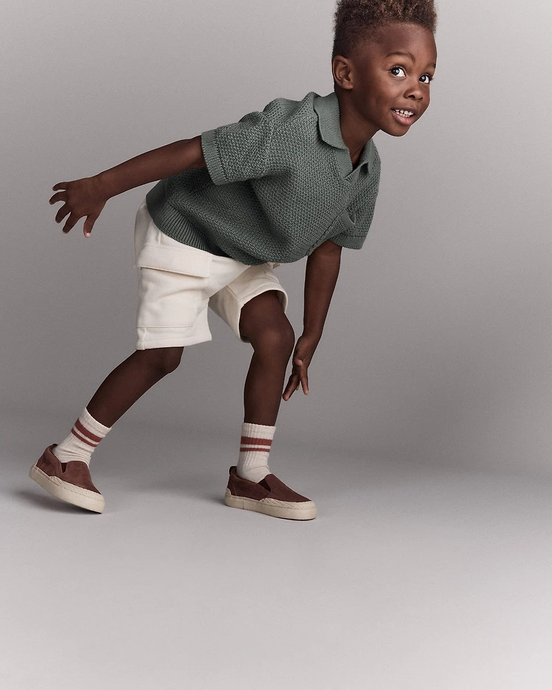 Toddler Boy Johnny Collared Polo - Olive