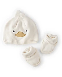 Baby 2-Piece Duck Crochet Booties & Hat