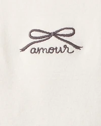 Baby Girl Bow Print Bodysuit & Pant Set - Grey