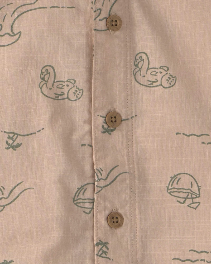 Toddler Boy 2-Piece Island Top & Short Set - Tan