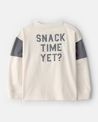 Toddler Boy Cookies & Milk Long-Sleeve Graphic Tee - Cream