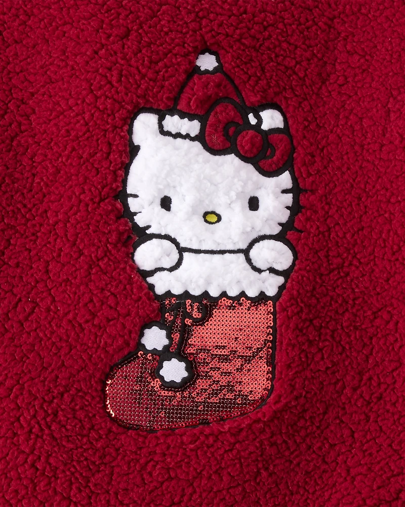 Girls Hello Kitty® Sherpa Pullover Sweatshirt - Red