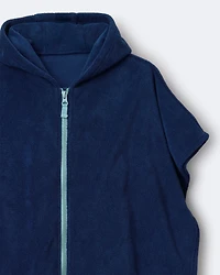 Toddler French-Terry Hooded Poncho Towel - Deep Night