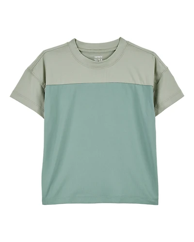 Toddler Colourblock Knit Short-Sleeve Tee - Green