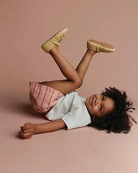 Toddler Girl Swing Short with Pockets Stripes - Peach