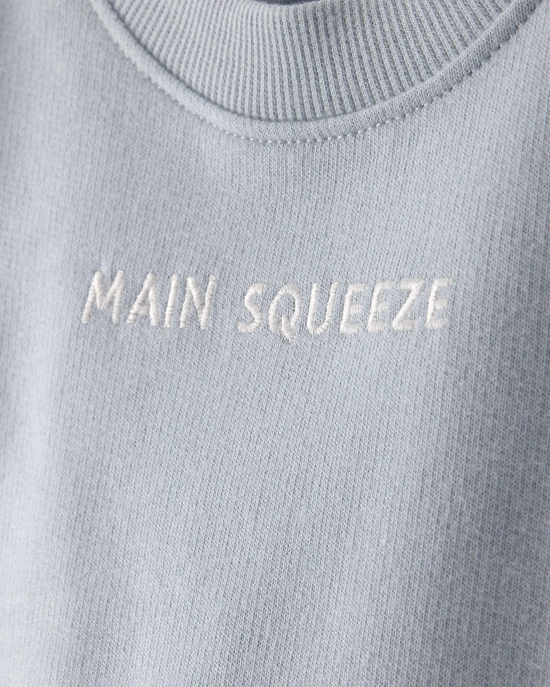 Baby Boy 3-Piece 'Main Squeeze' Sweatshirt, Bodysuit & Short Set - Blue
