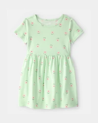 Toddler Girl Floral Short-Sleeve Dress - Green