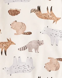 Baby Boy 3-Piece Fox Print Long-Sleeve Bodysuits & Pant Set - White/Brown