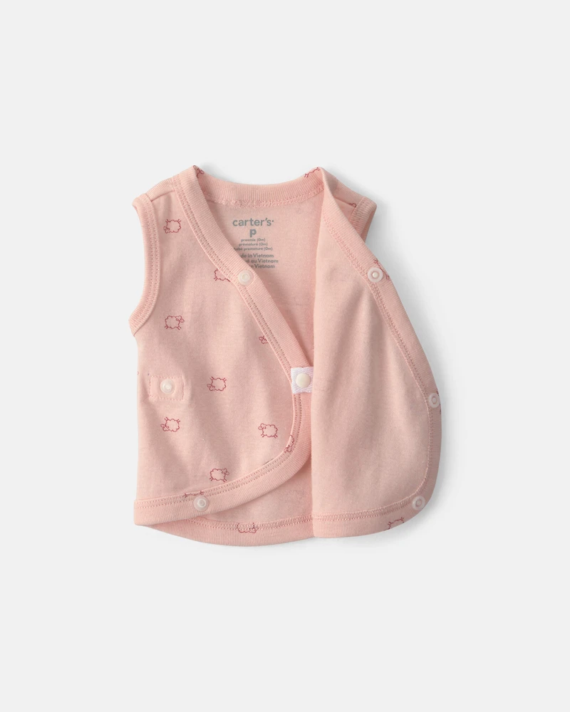 Baby Girl Sheep Side-Snap Tank - Pink