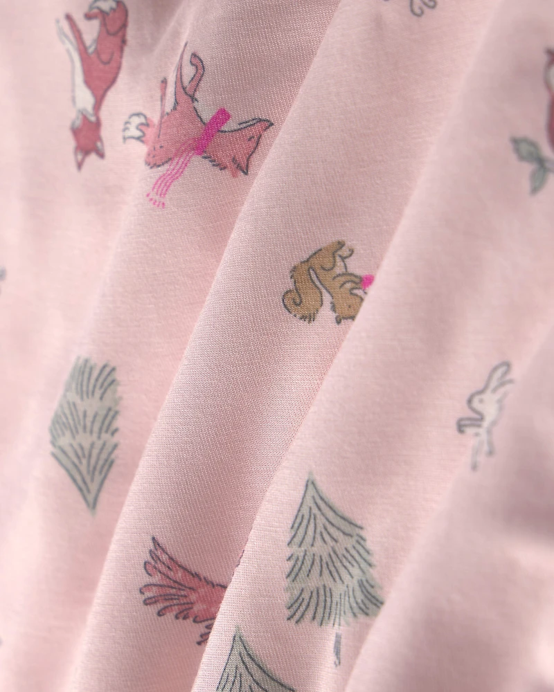Baby Girl Woodland 2-Way Zip PurelySoft™ Wearable Blanket - Pink
