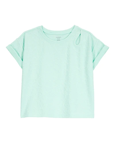 Girls Solid Short-Sleeve Tee - Turquoise