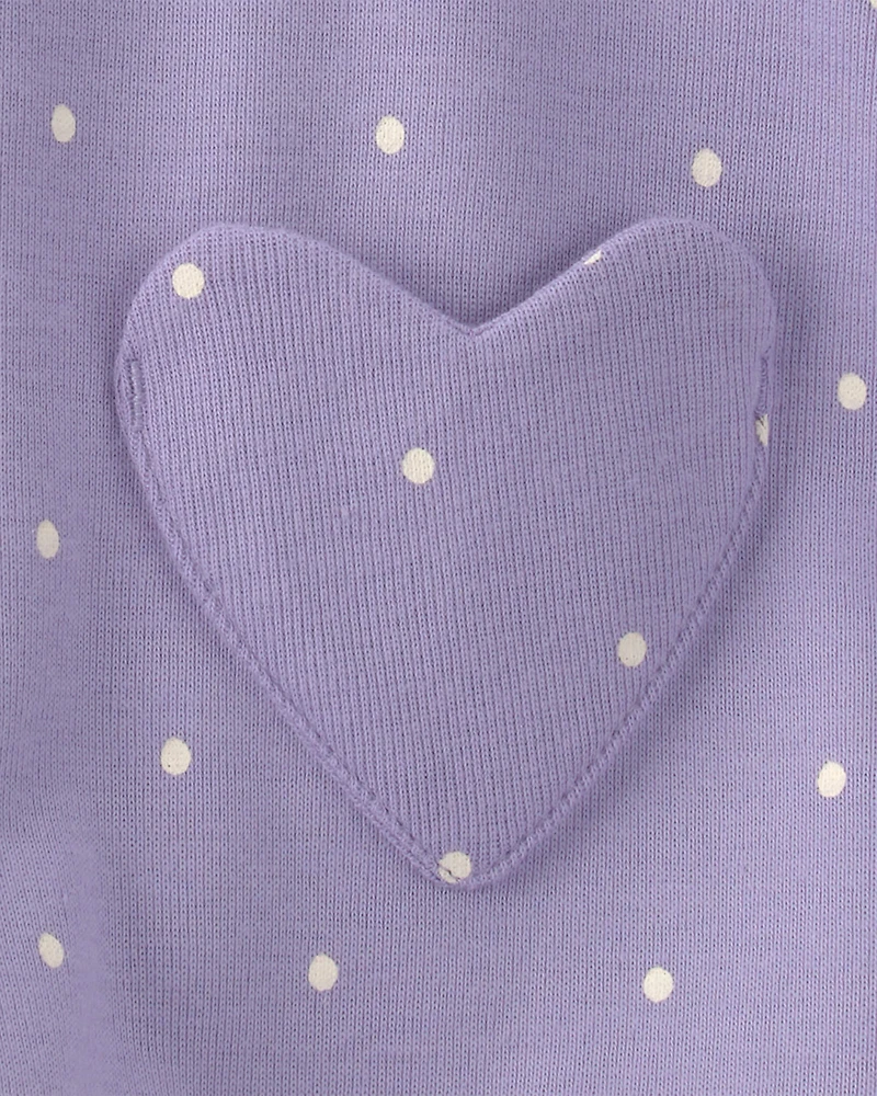 Baby Girl Polka Dots Sleeveless Romper - Purple