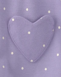 Baby Girl Polka Dots Sleeveless Romper - Purple