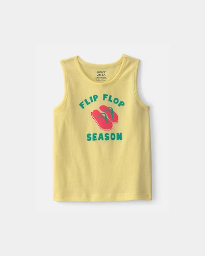 Toddler 'Flip Flop Season' Graphic Tank - Yellow