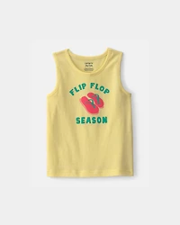 Toddler 'Flip Flop Season' Graphic Tank - Yellow