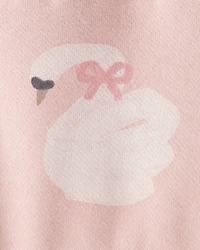 Baby Girl DayDream Fleece Swan Knit Dress - Pink