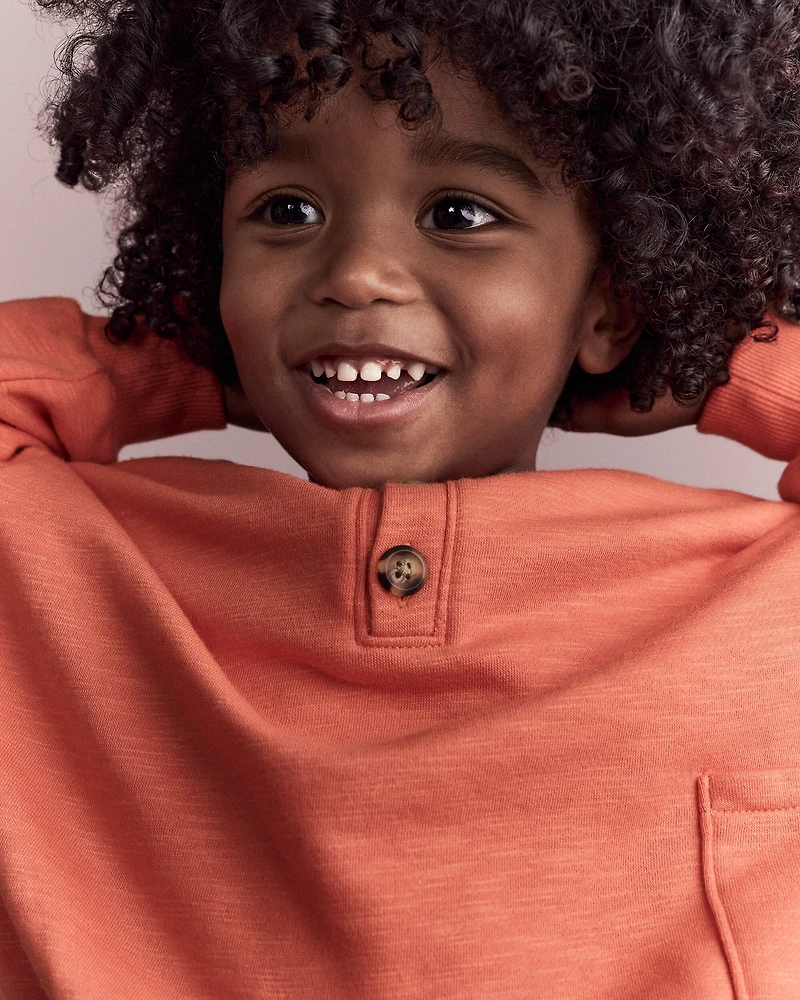 Toddler Boy French Terry Long-Sleeve Sweatshirt - Orange