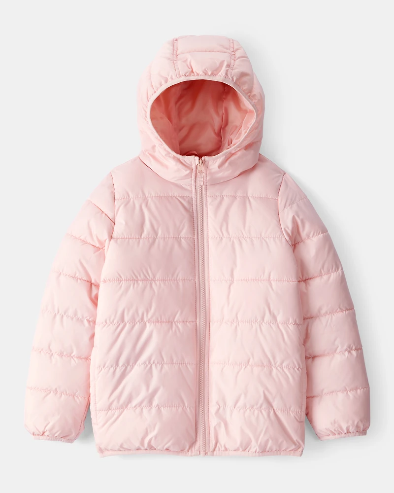 Kid Hooded Puffer Jacket - Pink