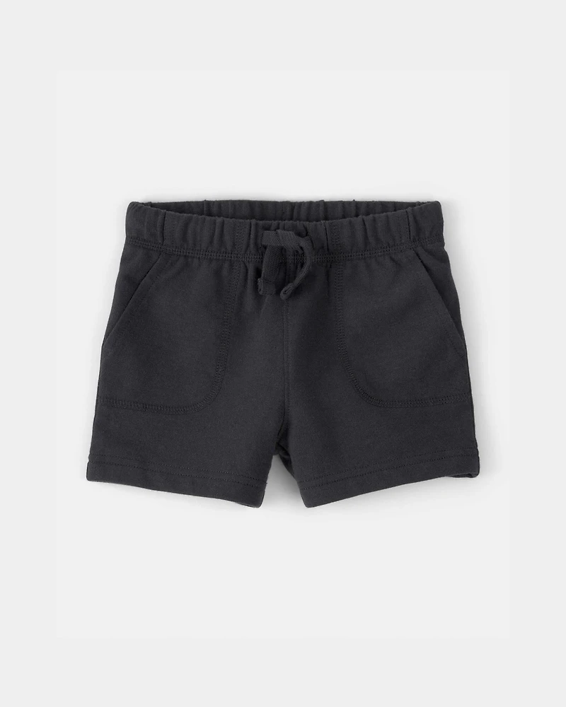 Baby Boy French Terry Shorts - Black