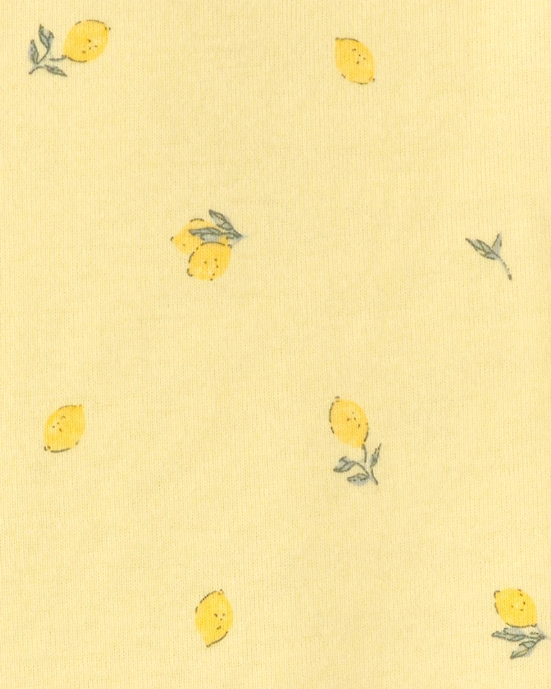 Toddler Lemon 100% Cotton Snug Fit 1-Piece Pyjama Set - Yellow