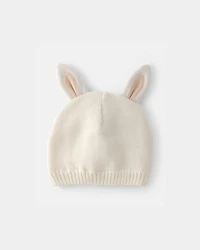 Baby Crochet Easter Bunny Hat - Cream