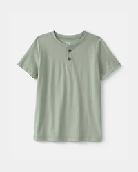 Boys Solid Henley T-Shirt - Green