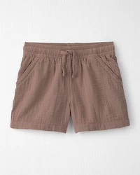 Toddler Boy 2-Piece Organic Cotton Gauze Embroidered  Top & Short Set
