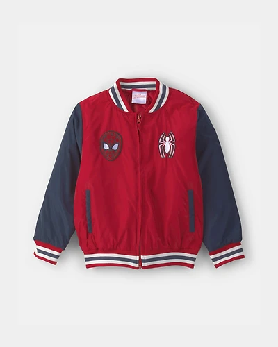 Kid Spider-Man Bomber Fashion Jacket - Red