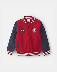 Kid Spider-Man Bomber Fashion Jacket - Red