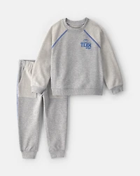 Toddler Boy 2-Piece 'Team Player' French Terry Sweatshirt & Pant Set - Grey