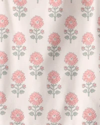 Girls Organic Cotton Tiered Dress Rosebud Petal Print