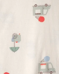 Baby 2-Pack Ice Cream Truck 100% Cotton Snug Fit 1-Piece Pyjama - Blue/Ivory