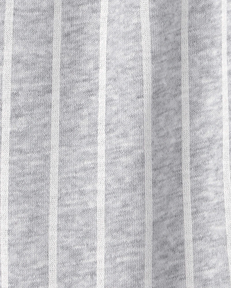 Baby Striped French Terry Pants - Grey/White