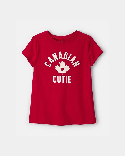 Girls Canadian Cutie Short-Sleeve Tee - Red