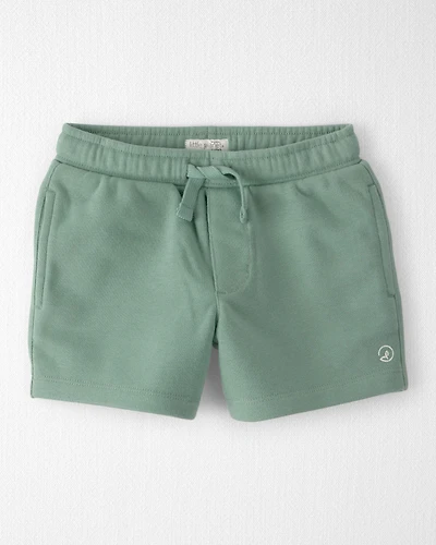 Toddler Boy Recycled Shorts Made with Organic Cotton Palm Green