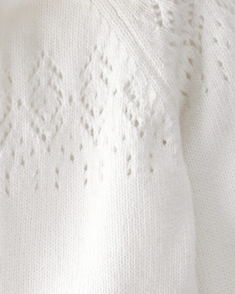 Baby Organic Cotton Sweater Knit Pointelle Jumpsuit