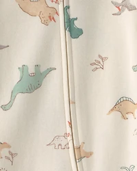 Baby Dinosaur Snug Fit Sleeper - Cream