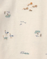 Baby Boy 4-Pack Lion Long-Sleeve Bodysuits - Blue/Grey/Ivory