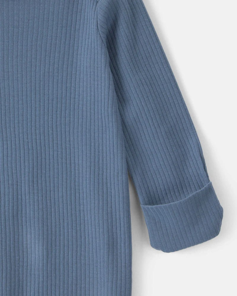 Baby Boy 2-Pack Safari Sleeper Gowns - Blue/Ivory